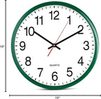 Bernhard Products Hunter Green Wall Clock, Silent Non Ticking - Image 2