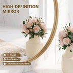 NEWBULIG 30-Inch Round Wall Mirror, Bathroom Wall Circle Mirror - Image 3