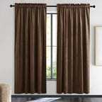NICETOWN Thermal Insulated Brown Velvet Curtains, Sound Reducing Heavy Matt by NICETOWN