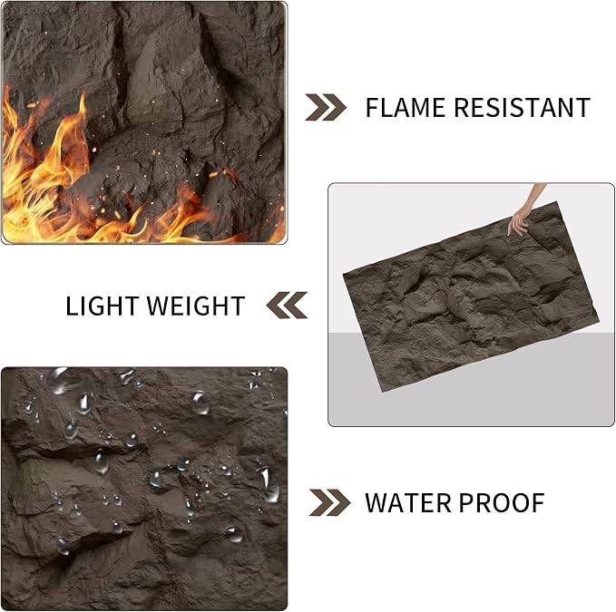 3D Faux Stone Wall Panels, Lightweight & Waterproof Accent Marble Rock Skin - Image 3