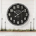 EMAX HOME Large Old Town Farmhouse Black Wall Clock 24 Inch Rustic Antique Wood by EMAXHOME