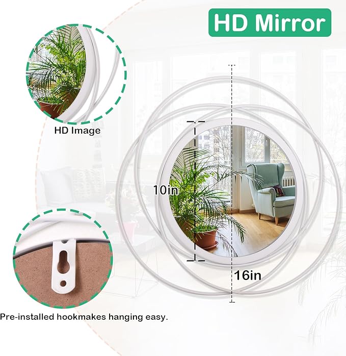 Wall Mirror Modern Metal Frame Arts Circle Mirror - Image 7