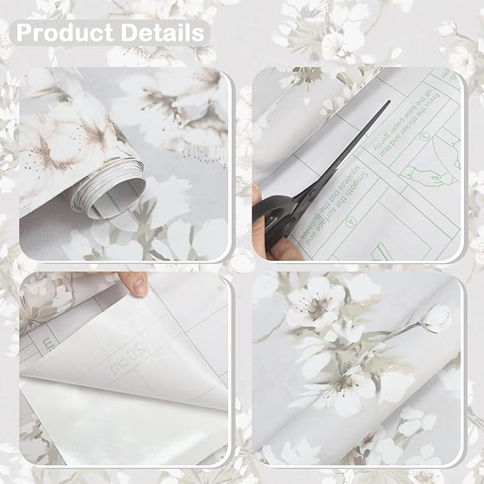 Floral Peel and Stick Wallpaper Farmhouse Pear Blossom Vintage Wallpaper - Image 2