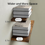 BAYKA Floating Shelves for Wall, 22.5 Inch Rustic Wood Wall Mounted Shelving - Image 7