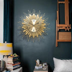 Large Wall Clock, 23inch Gold Wall Clock Non-Ticking Mid Century Wall Clocks - Image 2
