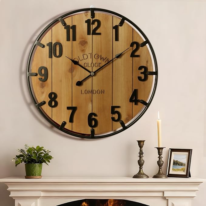 Vantic Farmhouse 30 Inch Extra Large Decorative Wall Clock by Vantic