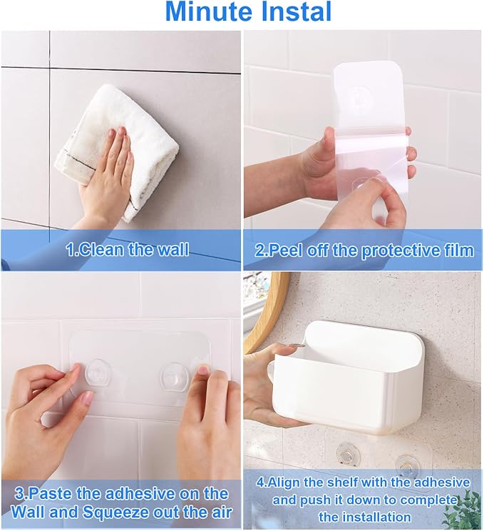 2pc Clear Wall Mount Organizer, Adhesive Cabinet Door Organizer, Self Adhesive - Image 6