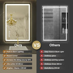 24"x36" Black Framed LED Bathroom Mirror, Lighted Wall Mounted Bathroom Mirror - Image 3