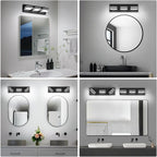 Modern LED Small Bathroom Lights Fixtures 3-Light, Metal Black Acrylic Wall - Image 8