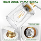 DORESshop 17 Inch Bathroom Light Fixtures, 3-Light White and Gold Bathroom - Image 4