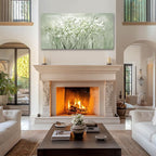 MLART99 Modern Artwork Wall Decor White Flowers Picture Art 24"x48" Plant Wall - Image 5