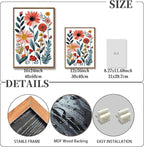 KISSFOX Colorful Wildflower Canvas Wall Art Set Of 3 Flowers Pictures Prints - Image 3