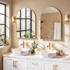 Arched Wall Mirror 36x24 Inch Gold Bathroom Vanity Mirror - Image 8