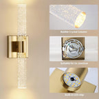18 Inch Bathroom Sconces Set of 2, 3 Color Temperature Bubble Crystal Led Wall - Image 7