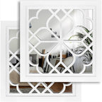 Wocred Set of 2 Mirrors Square Wall Mirror, Gorgeous Rustic Farmhouse Accent by Wocred