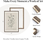 Framed Farmhouse Botanical Canvas Wall Art Set of 3, Large Vintage Neutral - Image 5