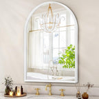 Arched Wall Mirror, Brushed Metal Frame Mirror, Arch Bathroom Vanity by HLFMVWE