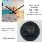 Beach Wall Clock Battery Operated 12 Inch Glass Wall Clock Non Ticking Analog - Image 9