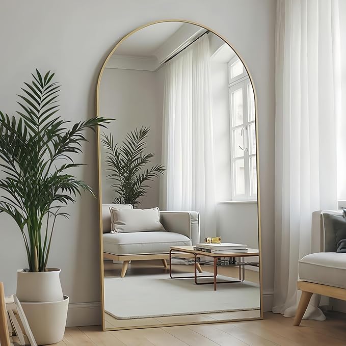Dewfig Arched Full Length Mirror, Full Body Mirrors - Image 3