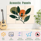 6 Pack Art Acoustic Panels Sound Absorbing Boho Botanical Leaf Orange Green - Image 3
