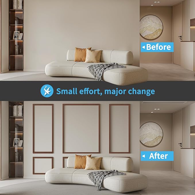 Art3d Pre-Cut Wall Molding Set of 6 pcs, Ready-to-Assemble Wainscoting Panels - Image 4
