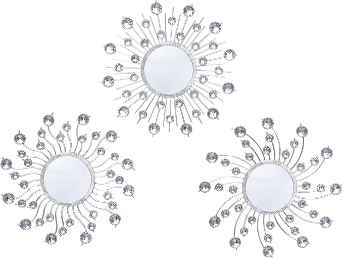 Mirror Wall Decor Metal Sun Mirror Home Decoration Wall Art Decorative Suitable by wotieuns