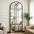 Dewfig 71"x32" Arched Window pane Full Length Mirror, Wall Mirror, Floor by YourSpacePerfectlyReflected