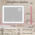 ROLOVE 22x16 Inch Pink Vanity Mirror - Image 2