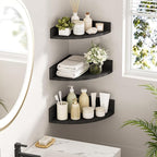 Alsonerbay Black Corner Shelf Wall Mount, Rustic Wood Shelves - Image 6