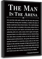 Howwii Office Wall Art Inspirational Decor The Man in the Arena Framed by Howwii