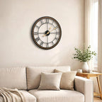 Micasso Large Farmhouse Wall Clock: 20 inch Modern Metal Black - Image 4