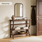 WallBeyond Wooden Framed Wall Mirror, Natural Wood Bathroom Vanity Mirror - Image 3