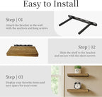 BGMG Wood Floating Shelves for wall 12 inch Set of 2, Rustic Wooden Wall Mount - Image 5