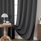 CUCRAF Dark Grey Blackout Curtains 54 inch Length 2 Panels Set, Rod Pocket Room - Image 5