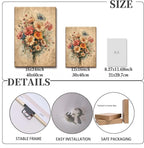 KISSFOX Framed Colorful Wildflower Canvas Wall Art Set Of 3 Flowers Pictures - Image 7