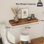 Fixwal Wood Floating Shelves, Wall Shelves Set of 4, Shelves - Image 3