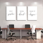 Framed Canvas Wall Art Work Quote, Office Wall Art Decor, Stay positive work - Image 5