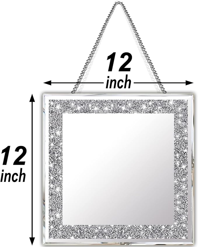 2 Piece Wall Mirrors, Crush Diamond Mirrors Decor - Image 7