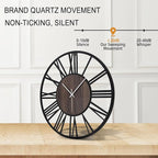 Large Wall Clock for Living Room Decor, 20 Inch Non Ticking Silent, Battery - Image 4