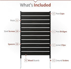 5ft H x 3.2ft W No Dig Charcoal Wood Privacy Screen, Great to Hide Trash Cans - Image 5