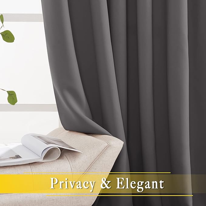 NICETOWN Patio Door Curtain 95 inch Length, Grommet Top Thermal Insulated - Image 6