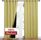 NICETOWN Paler Yellow Full Shade Curtain Panels, Pair of Energy Smart & Noise - Image 2