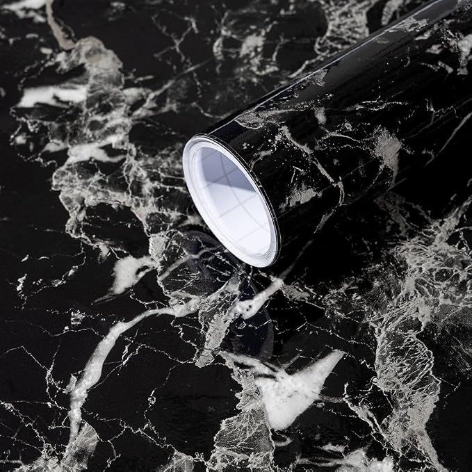 Arthome Black Marble Contact Paper, 15.7"x393" Self Adhesive Wallpaper by ArthomeWALLDECOR