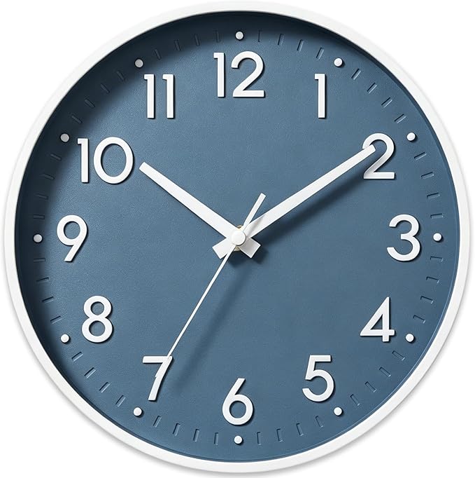 Mosewa Wall Clock 10 Inch, Battery Operated Silent Non-Ticking Modern Analog by MOSEWAWALLCLOCK