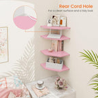 Homode Corner Shelf Wall Mount, Wood Hanging Storage Shelving - Image 3