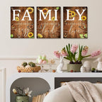 GUBIYU Farmhouse Family Wall Art Set of 3, Rustic Wall Decor - Image 3