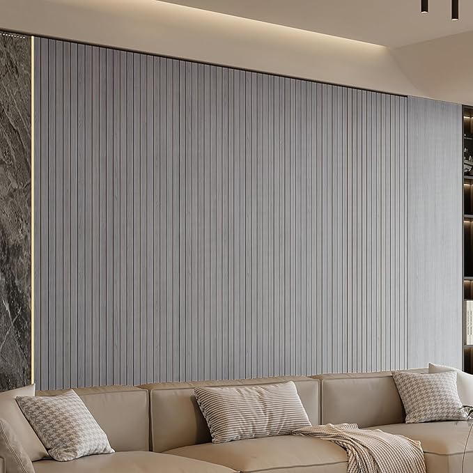 YU LI 3DH Peel and Stick PVC Slat Wall Panel 236"x15.75" Self-Adhesive Thick - Image 2