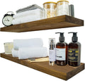 BGMG Wood Floating Shelves for Wall 24 inch Set of 2, Rustic Wooden Wall Mount by BGMG