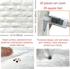 30PCS 3D Wall Panels Peel and Stick Faux Brick Wallpaper White Self Adhesive - Image 5