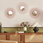 3 Pack Metal Mirrors for Wall Sunburst Wall Mirrors Home Décor Decorative - Image 3
